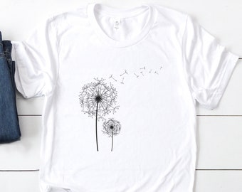 Dandelion Tshirt, Cool Tee, Make a Wish, Graphic T-shirt, T-shirt for Women, UNISEX T-Shirt