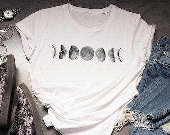 Moon Phases, Moon Phases Tshirt, Moon Shirt, Moon Phases, Unisex T-shirt, Moon night T-Shirt, Phases of The Moon