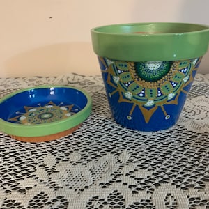 Made to order Mandala Planter with Matching Saucer
