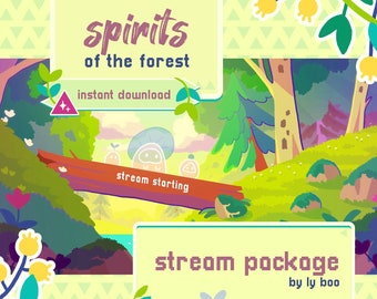 Spirits of the Forest | Animated Screens for Streaming | Cute Forest | Stream Package | Overlay and Assets | Twitch Bundle |