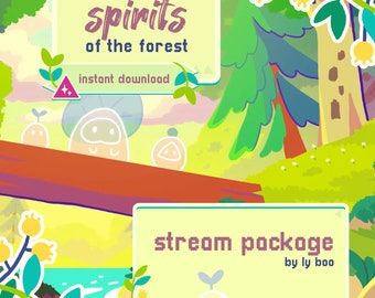 Spirits of the Forest | Animated Screens for Streaming | Overlay twitch | Cute Forest | Stream Package | Overlay and Assets | Twitch Bundle |