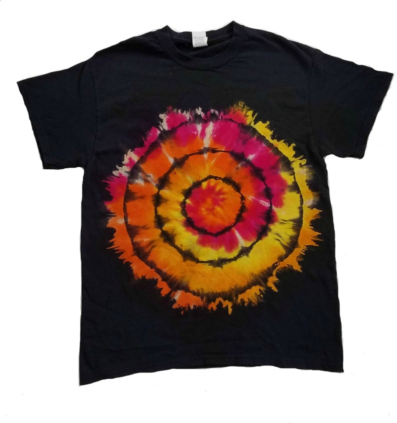 Black Tie Dye Shirt // Handmade Tie Dye // Psychedelic T Shirt Etsy