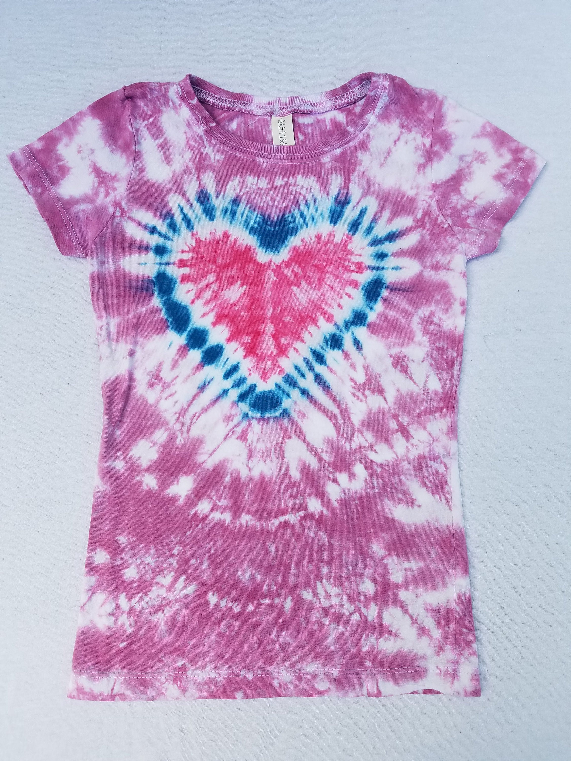 Pink Heart Tie Dye Shirt // Tie Dye Heart // Kids Tie Dye | Etsy