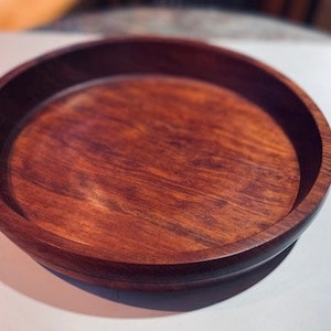 Large, flat bowl made of Bubinga