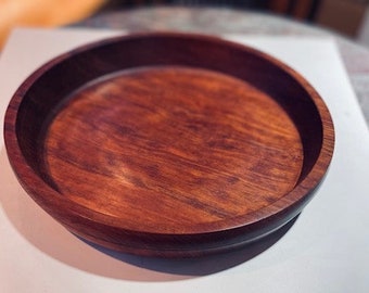 Large, flat bowl made of Bubinga