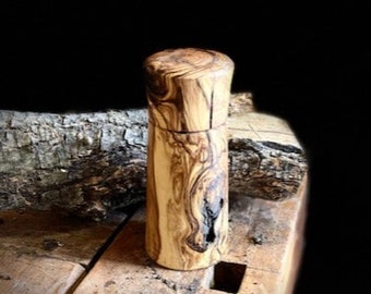 Pepper mill made from old olive wood trunk
