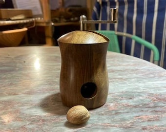 nutmeg mill made of walnut