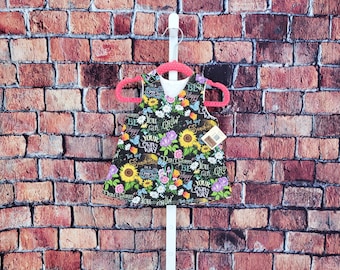Flower garden dress Infant, butterfly sunflower grow your own way spring summer cottage core boho newborn baby shower gift family photo sun
