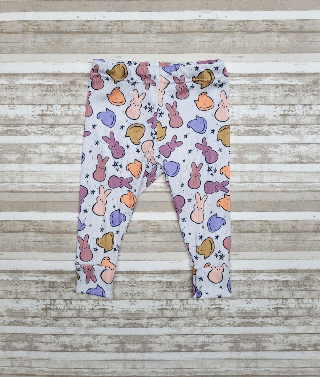 Easter Bunnies Leggings, Neutral Tones Unisex Pants, Rabbits, Peeps