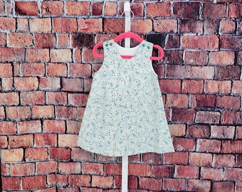 Pretty mint green floral dress Infant toddler girl 1st birthday. summer vacation holiday Easter family photo cottage core boho elegant