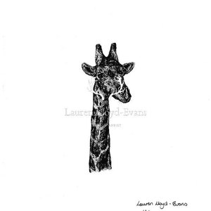 A4 mounted giraffe print