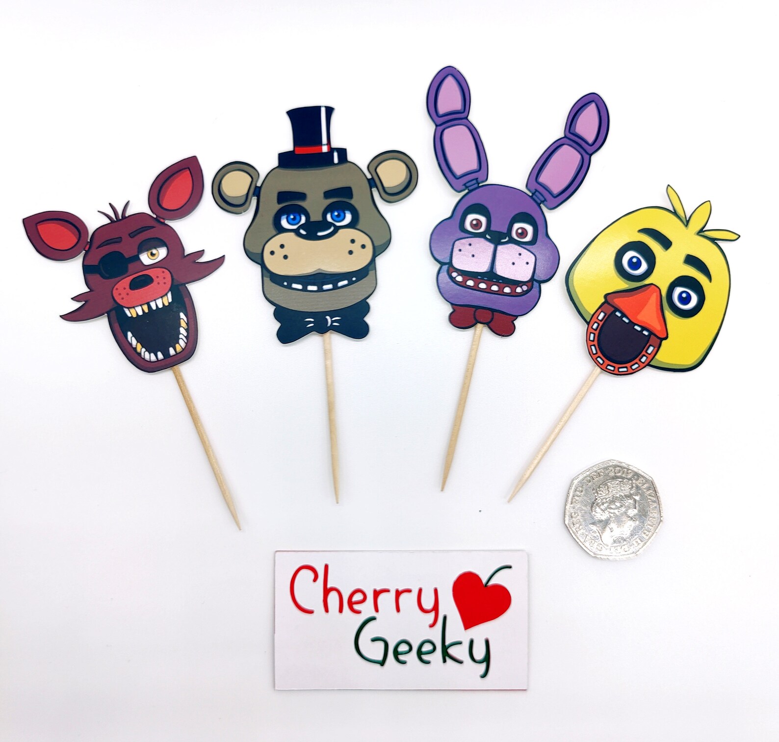 FNAF cupcake toppers birthday party supplies themed Five | Etsy