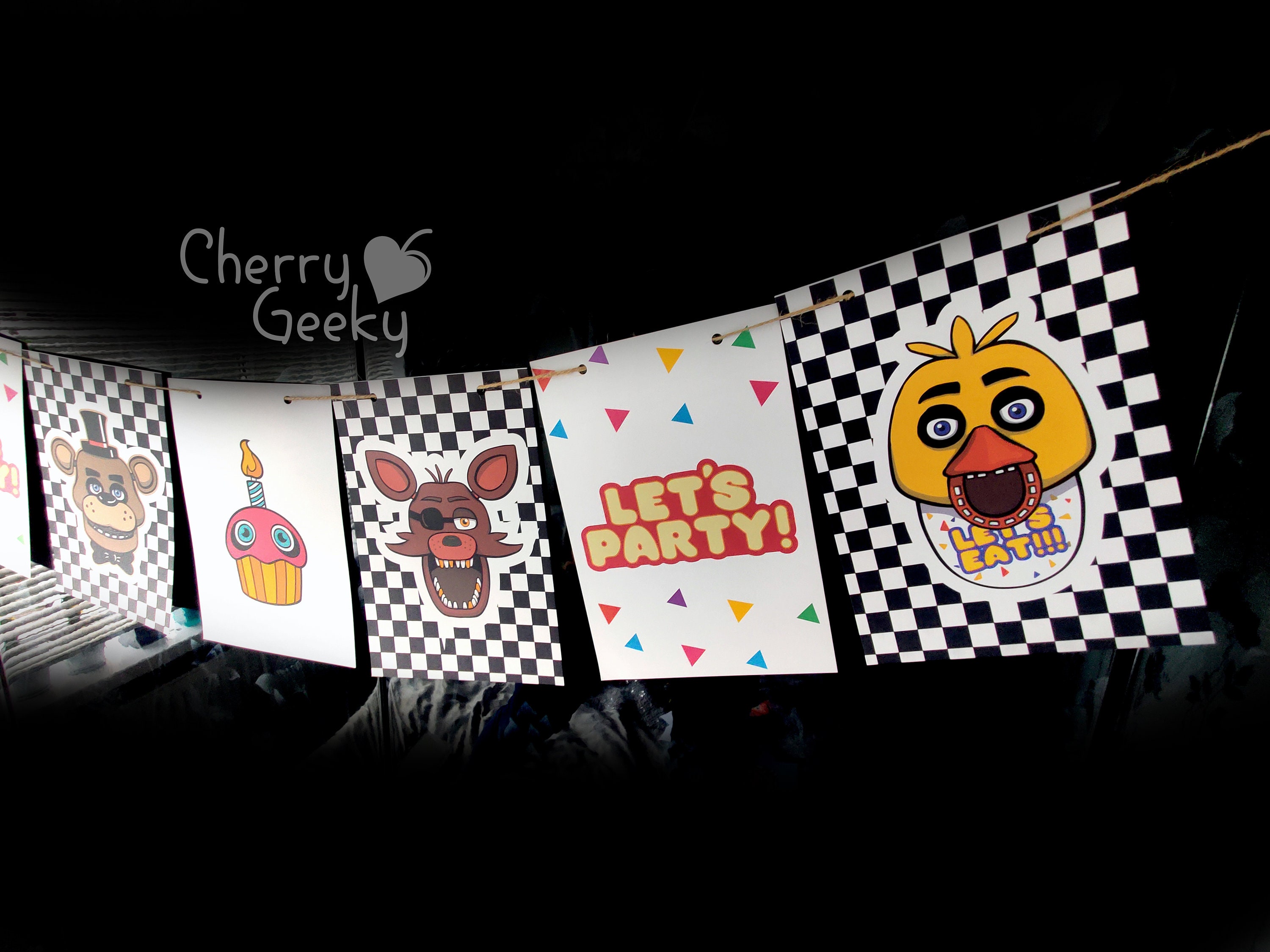FNAF Party Banner / Bunting Decoration Physical Item, No Printer Required Five  Nights at Freddy's Themed Birthday -  Finland
