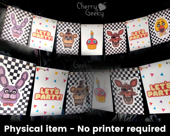 FNAF Party Banner / Bunting Decoration Physical Item, No Printer