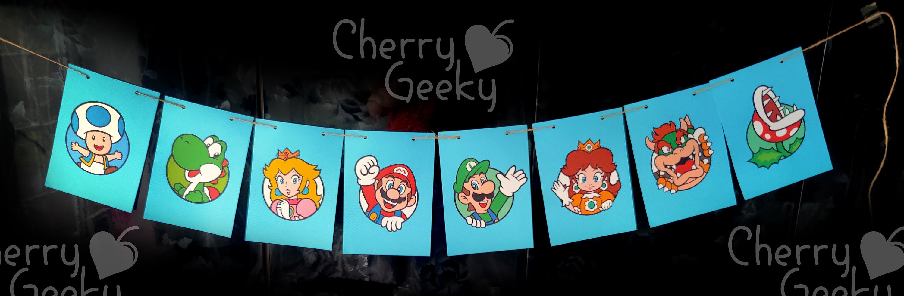 Striscione Compleanno Super Mario - Ghirlanda Decorativa Per Feste A Tema - Foto 8