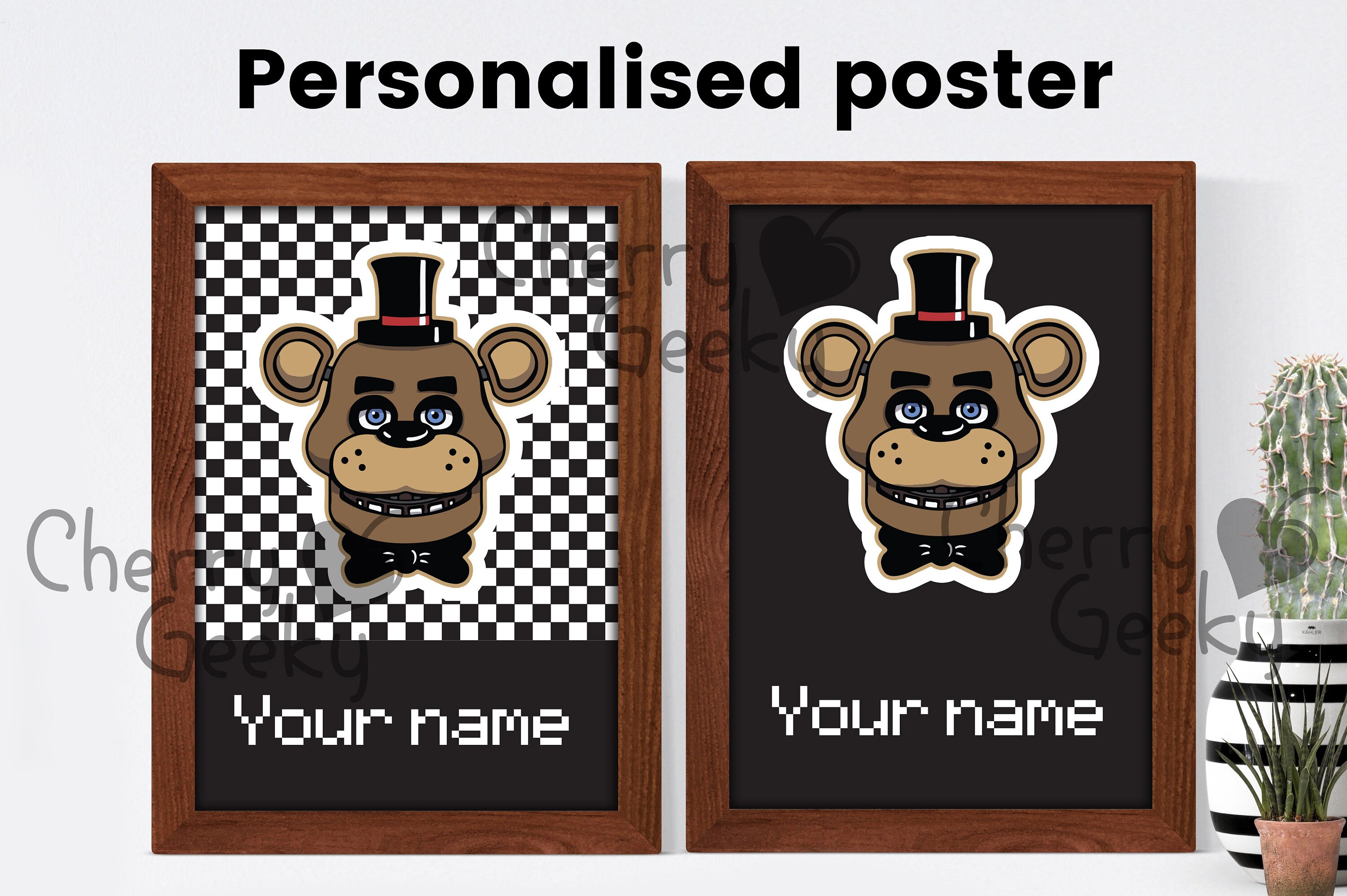 Personalised FNAF A3 / A4 poster Freddy Five Nights At | Etsy