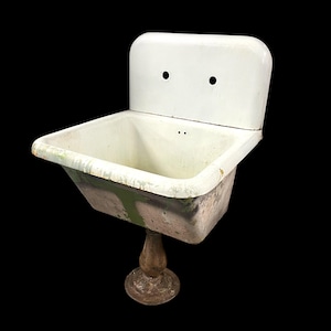 Antique Kohler Porcelain Enameled Cast Iron Pedestal Sink