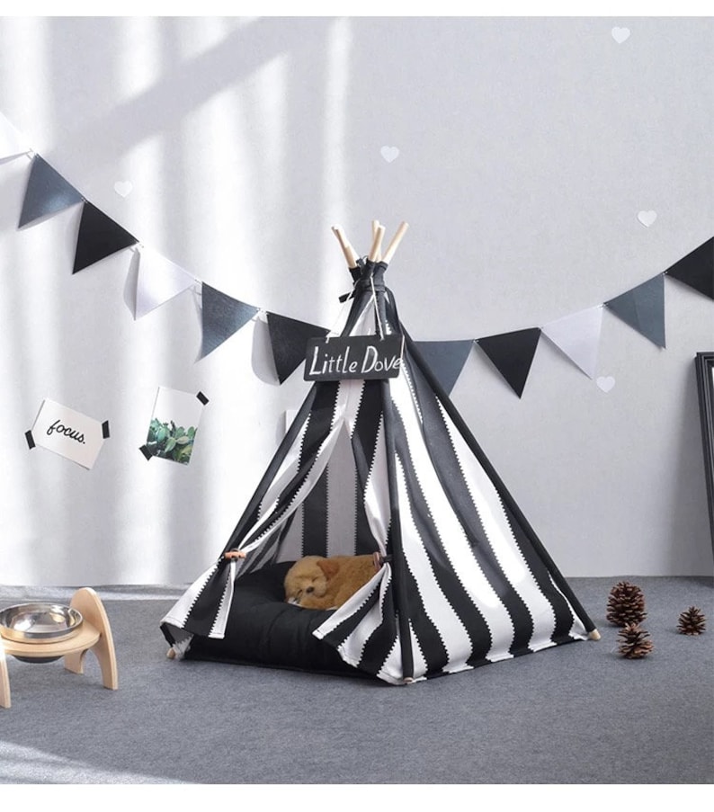 little dove,dog tipi tent, home and tent with lace for dog or pet, removable and washable with Matraze S image 4