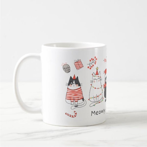 Weihnachten Tasse Katze Christmas Mug Cat Meowy Christmas