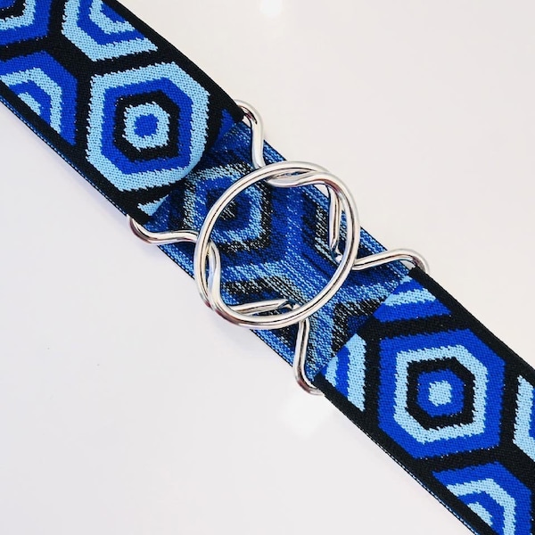 Blue Geometric Belt