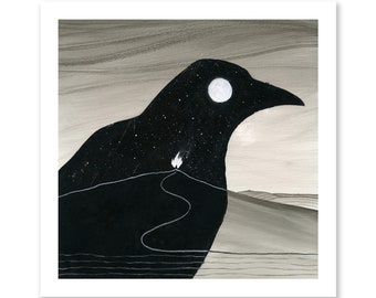 Art Print: 'Midpoint I' (Signed black and white illustration, giclee print.)