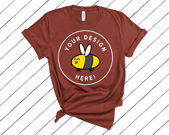 Download Free Rust Bella Canvas 3001 Womens Summer Knotted T-Shirt Mockup (PSD) - Best 4132+ Realistic 3D ...