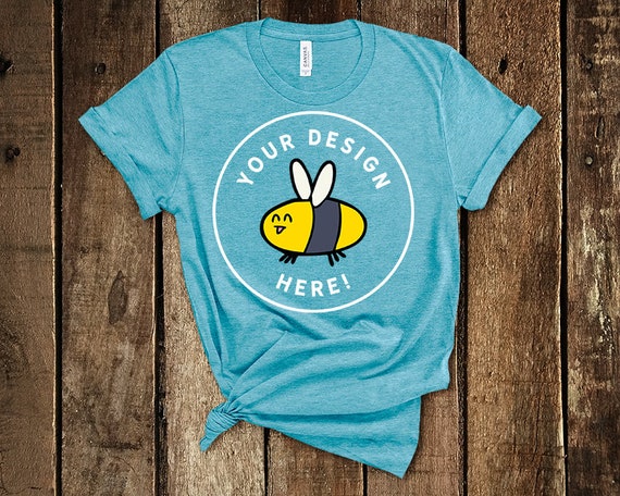 Download Free Bella Canvas 3001 Heather Aqua Womens Summer Knotted ...