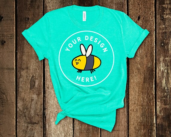 Download Bella Canvas 3001 Heather Sea Green Womens Summer Knotted - Free Clothing Mockup Psd | All Free ...