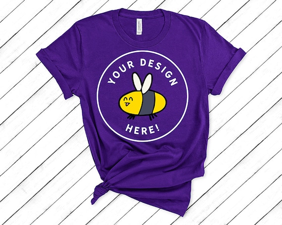 Download Team Purple Bella Canvas 3001 Womens Summer Knotted T ...