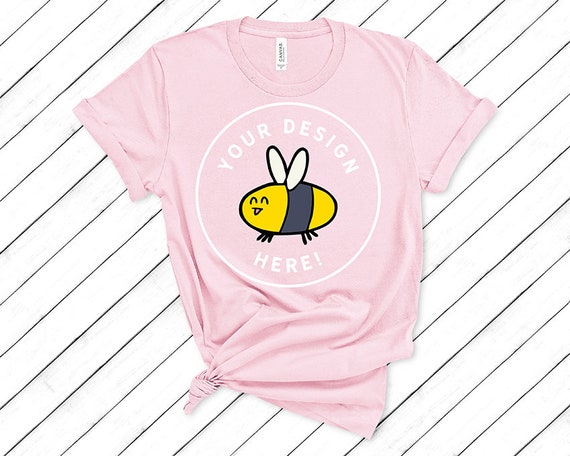 Download Free Pink Bella Canvas 3001 Womens Summer Knotted T-Shirt ...