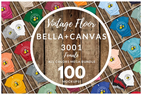 Girls Bella Canvas 3001 T-Shirt Mockup Mega Bundle All
