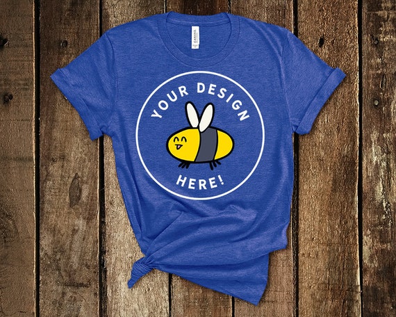 Bella Canvas 3001 Heather True Royal Womens Summer Knotted