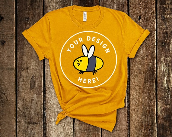 Download Bella Canvas 3001 Mustard Womens Summer Knotted T Shirt Mockup All Free Mockups Design Templates