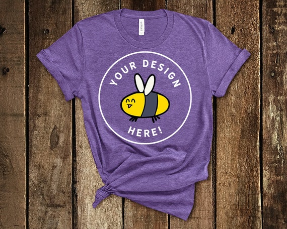 Download Free Bella Canvas 3001 Heather Team Purple Womens Summer ...