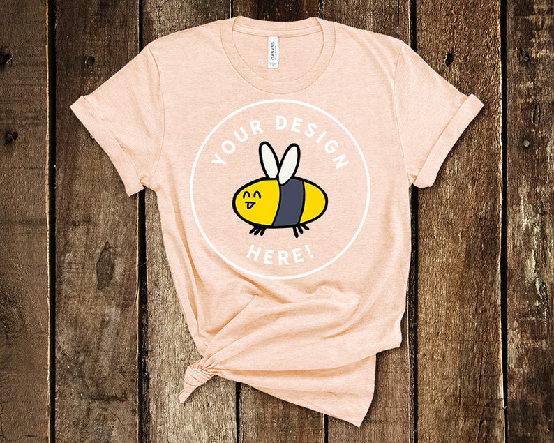 Download Bella Canvas 3001 Heather Prism Peach Womens Summer Knotted | Etsy