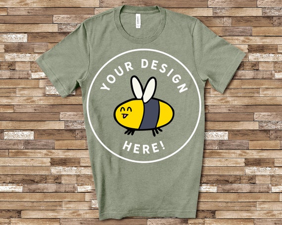 Men S Heather Stone Bella Canvas 3001 T Shirt Mockup Thin Etsy
