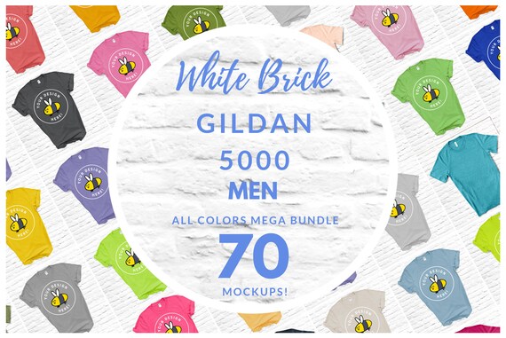 Download Male Gildan 5000 T Shirt Mockup Mega Bundle All Colors On Etsy