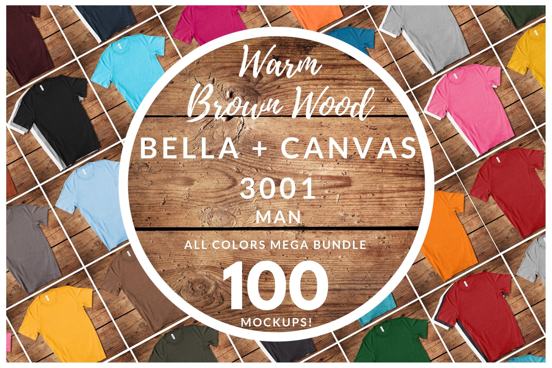 Download Male Bella Canvas 3001 T-Shirt Mockup Mega Bundle All ...