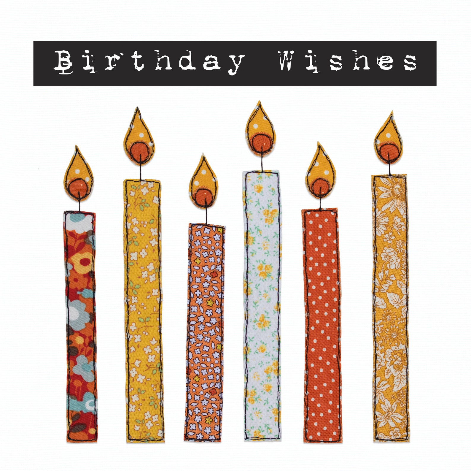 Birthday Wishes Blank Greeting Card Free Motion Embroidery Print Candles Birthday Card Etsy