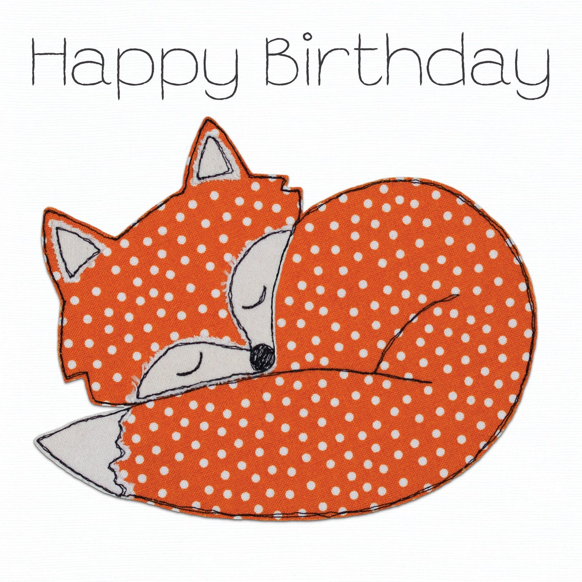 Little Birthday Fox Blank greeting card Free motion Etsy