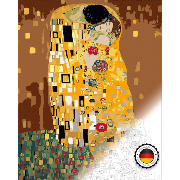 Gustav Klimt Kuss Malen nach Zahlen für Erwachsene Acryl Malerei DIY Set