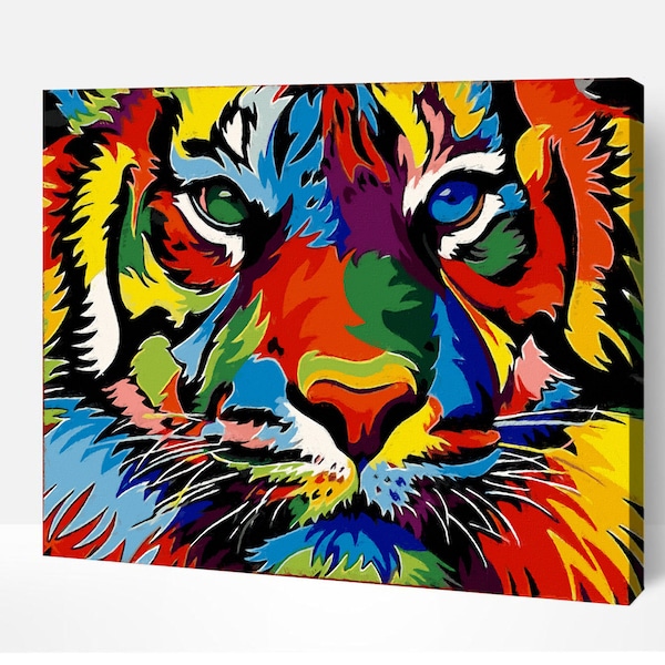 Malen nach Zahlen Erwachsene Tiger Acryl Malerei Set mit Keilrahmen DIY