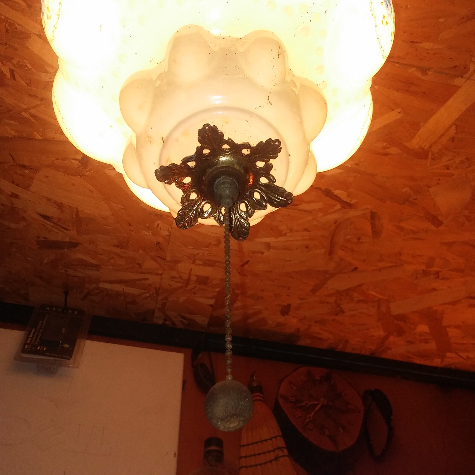 Vintage SWAG Hanging LAMP Pull Chain Flower Light Etsy