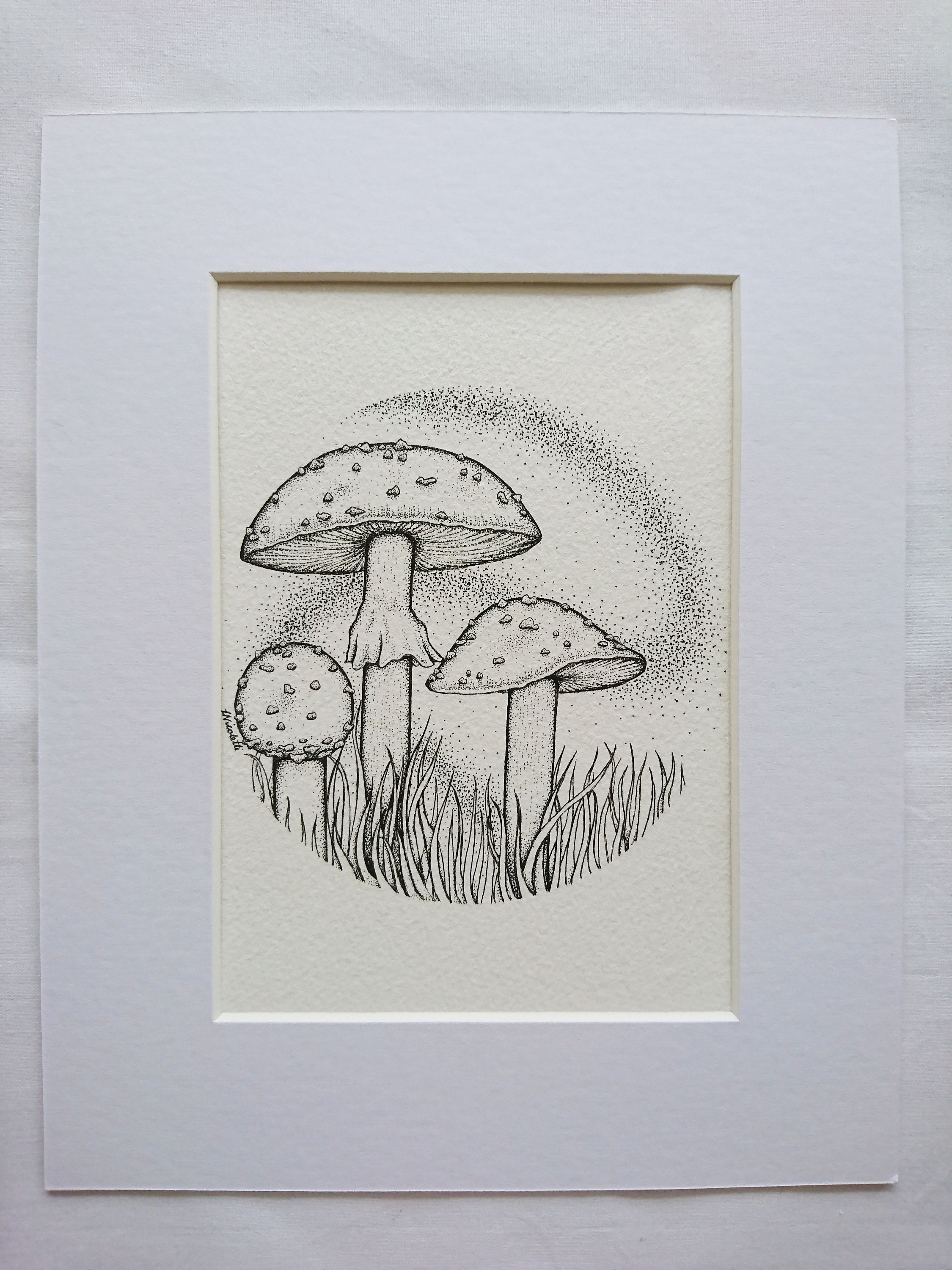 Fliegen Sie Agaric Pilze Pilze Dotwork Original Kunstwerk | Etsy