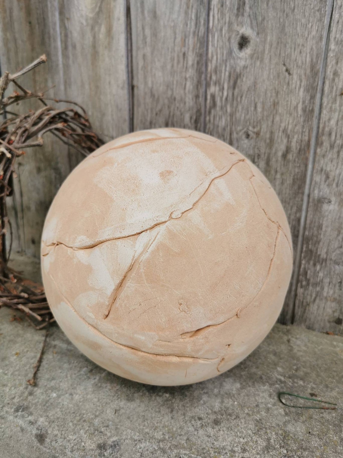 Terracotta Ceramic Garden Ball Handmade Frostproof 22 Cm Etsy