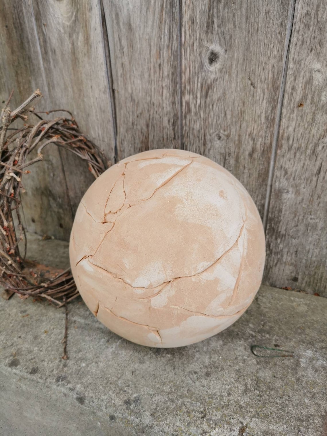 Terracotta Ceramic Garden Ball Handmade Frostproof 22 Cm Etsy
