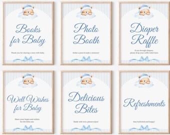 Baby Shower 8x10" Signs Bundle | 15 Pages Printable We Can Bearly Wait Party Poster | Printable Diaper Raffle, Mom-osa Bar | bsbw