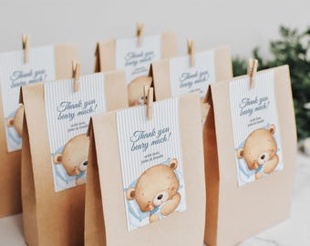 Etiquetas para baby shower "Some Bunny Is On The Way" / Plantillas editables de Canva / Rectángulo, cuadrado y redondo de 2"–2.5" / bssb