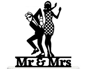 Mod Ska Wedding Rude Boy Rude Girl Acrylic Cake Topper