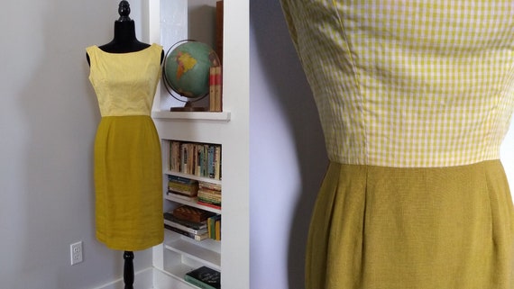 mustard sheath dress